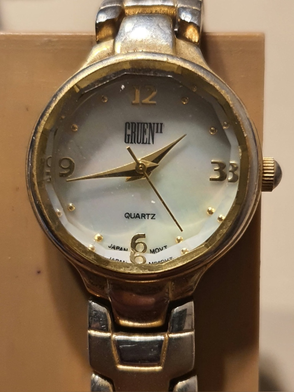 Gruen II Goldtone/Silver/MOP Stainless Steel Women's Watch